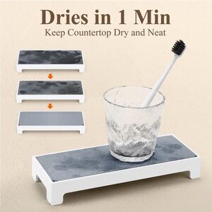 Gray and White Contemporary Bath Accessory